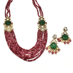Aashvee Side Brooch Necklace Set - The Pashm