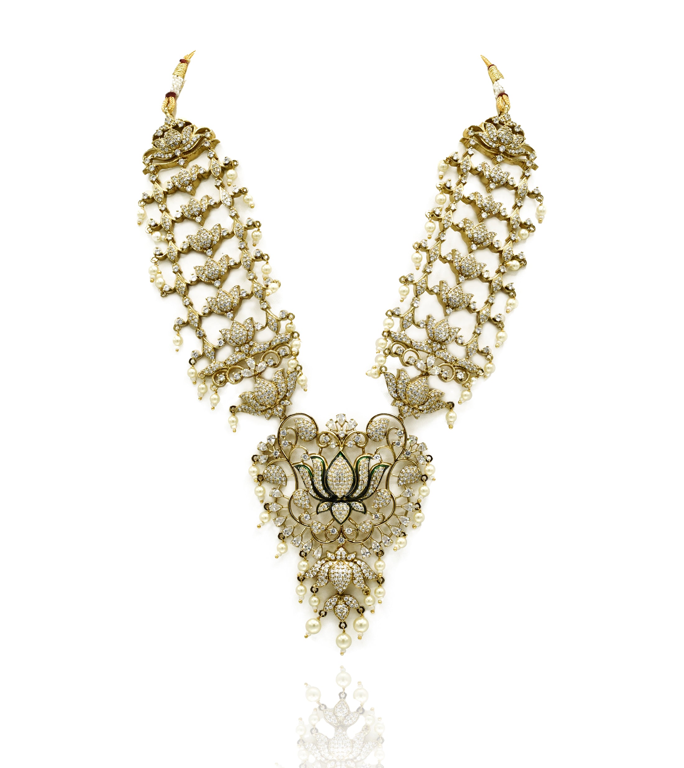 Malika Studded Lotus Haar Set - The Pashm