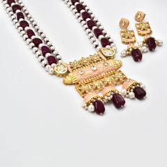 Aadhya Meenakari Pendant Necklace - The Pashm