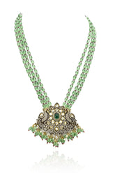Anika Antique Mint Beads Pendant Set - The Pashm