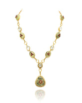 Yamini Prehnite Moissanite Pendant Set - The Pashm