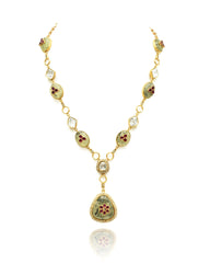 Yamini Prehnite Moissanite Pendant Set - The Pashm