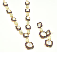 Ritvi Prehnite Moissanite Necklace Set - The Pashm