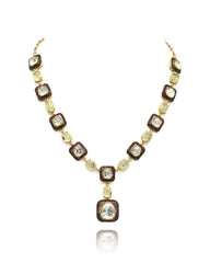 Ritvi Prehnite Moissanite Necklace Set - The Pashm