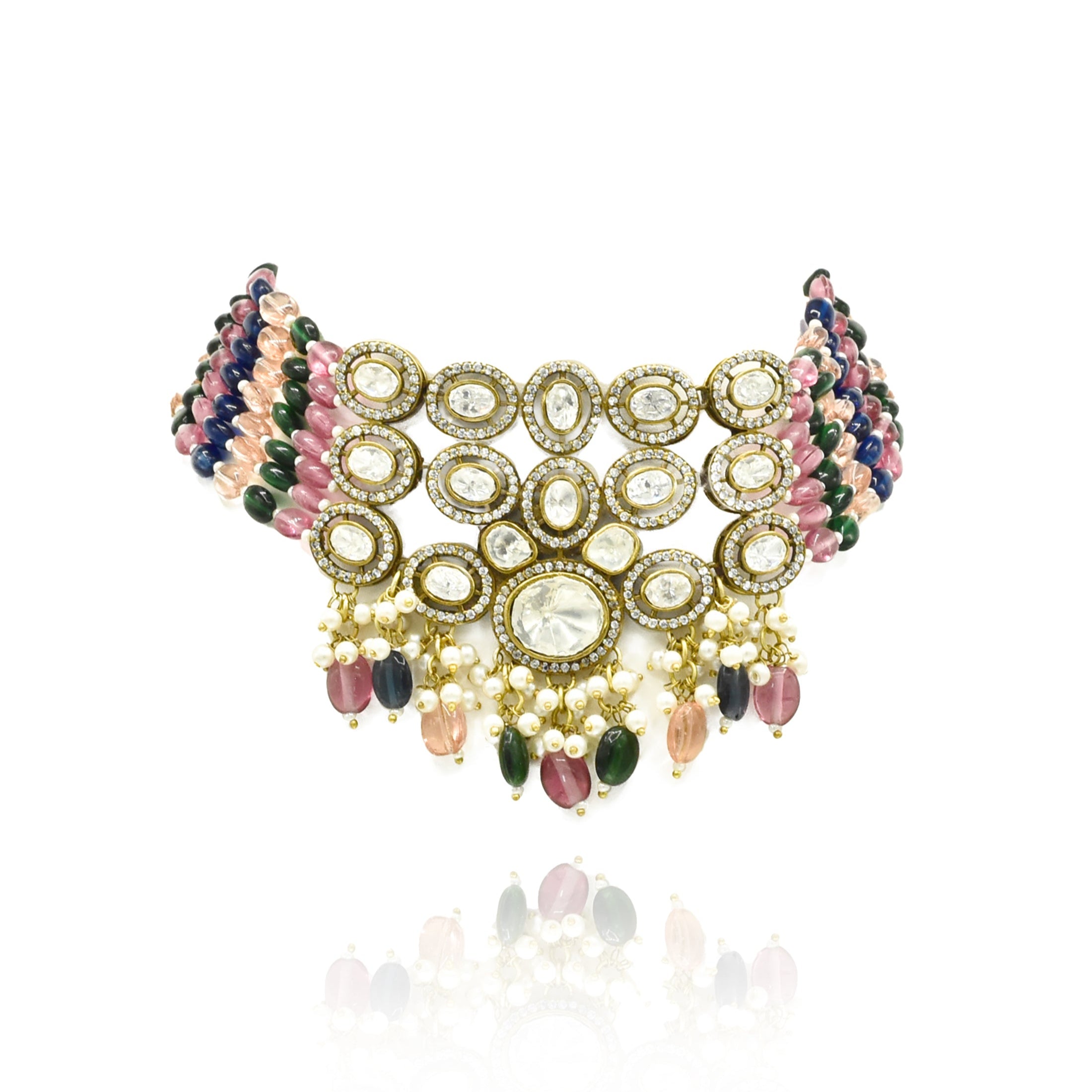 Nazia Antique Beaded Choker - The Pashm