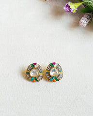 Shya Multicolor Moissanite Stud Earrings - The Pashm