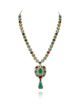 Sienna Multicolor Crystal Studded Pendant Set - The Pashm