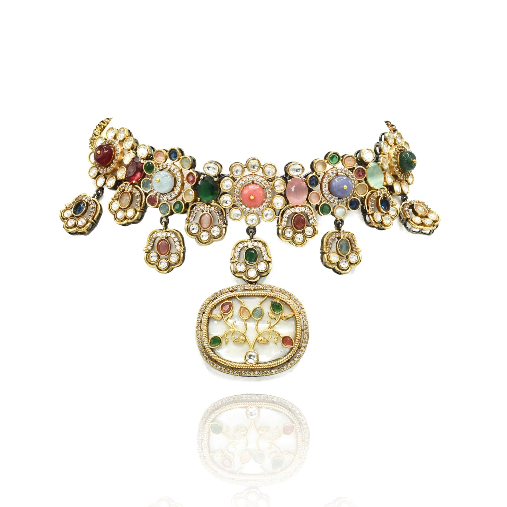 Zuena Multicolor Stone Fusion Choker - The Pashm
