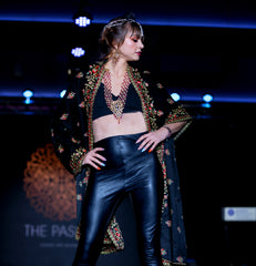 Black Embroidered Velvet Shawl - The Pashm