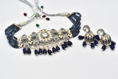 Aarini Antique Blue Polki Choker - The Pashm