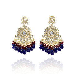 Meenu Chandbali Earrings Blue - The Pashm