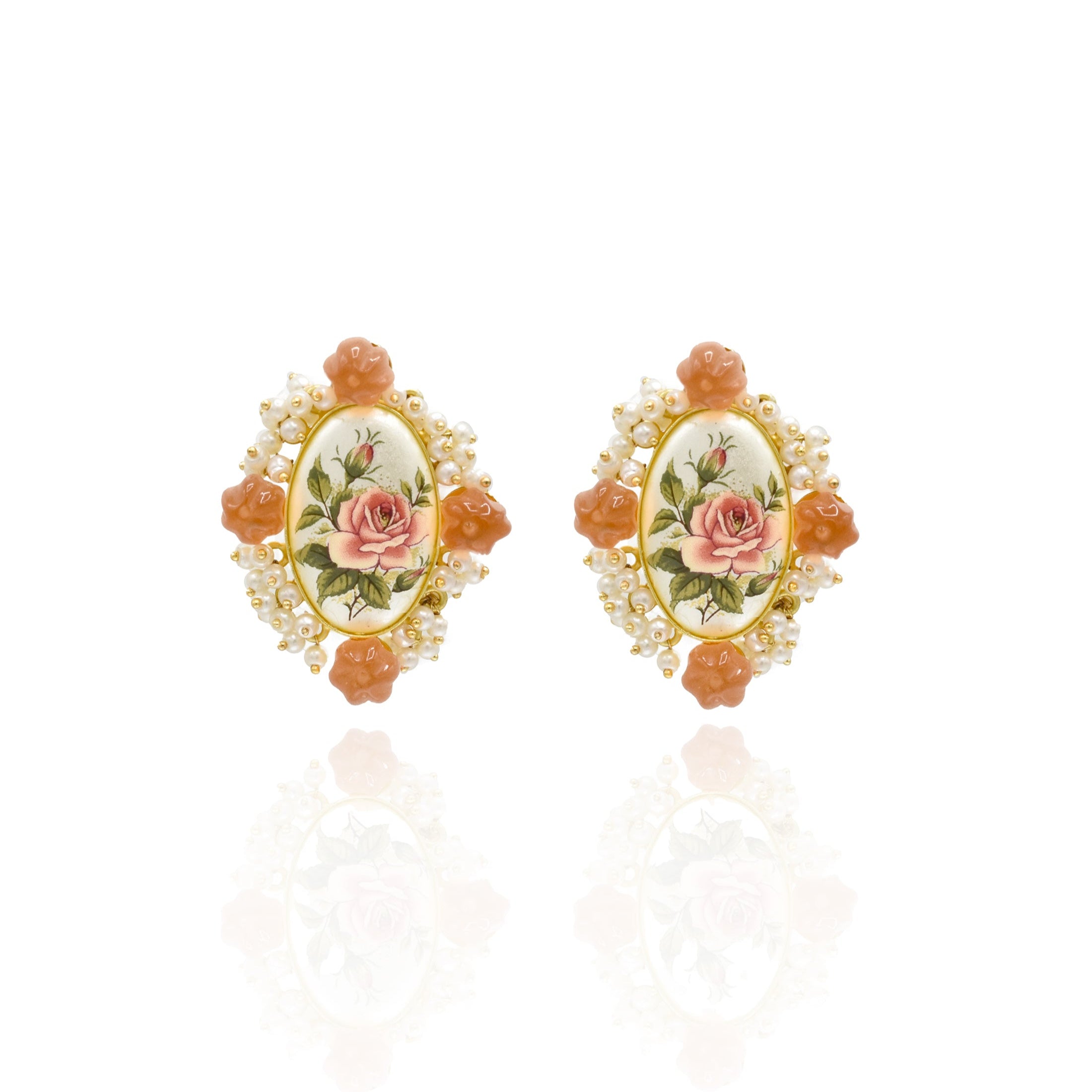 Dipti Flower Print Earrings - The pashm