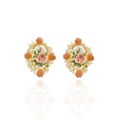 Dipti Flower Print Earrings - The pashm
