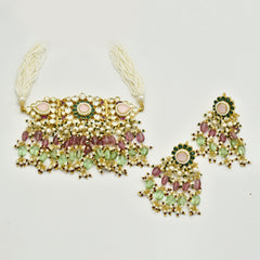 Shabana Pachi Kundan Choker Set - The Pashm