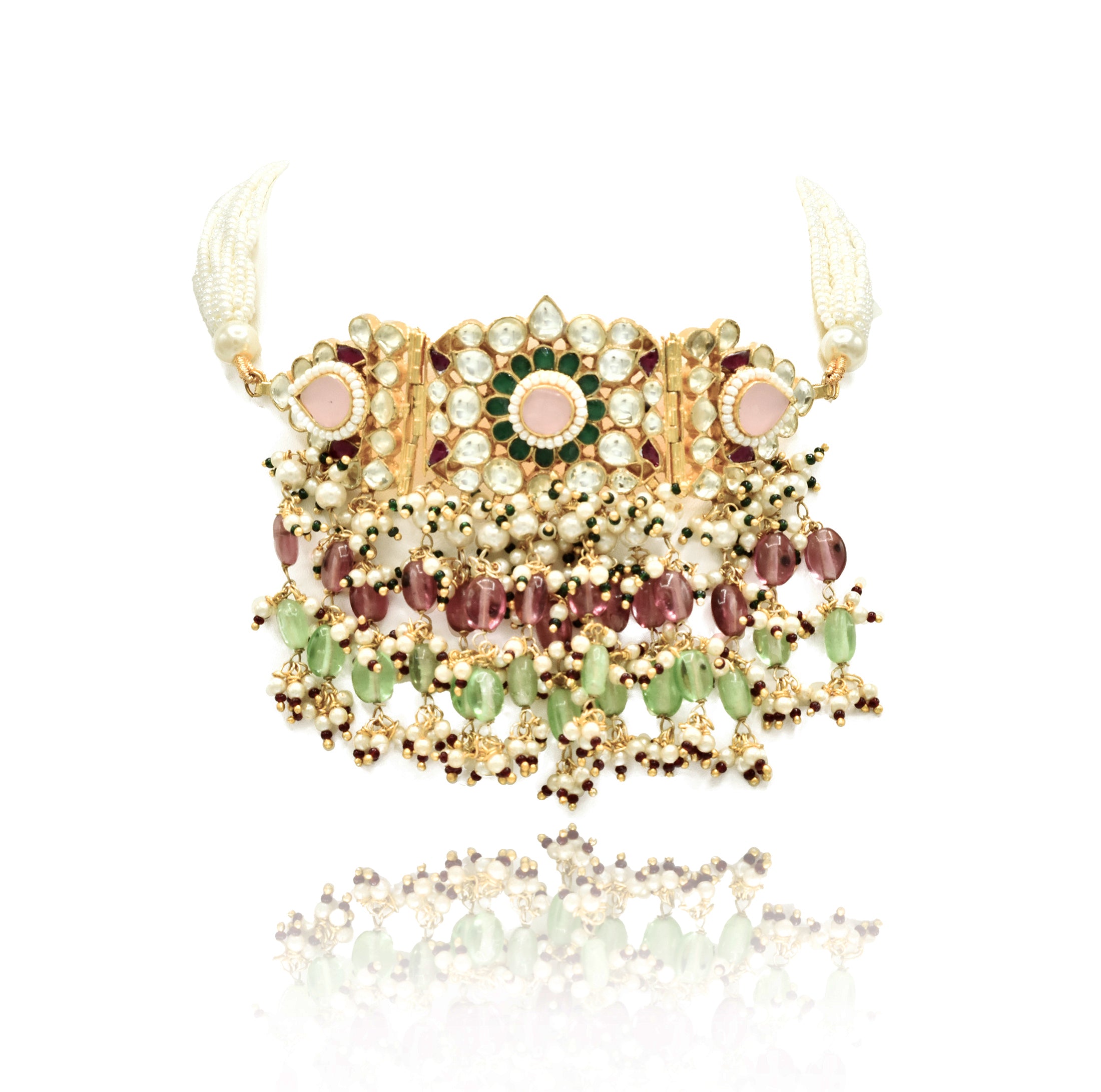 Shabana Pachi Kundan Choker Set - The Pashm