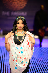 Polka Dot Print Cashmere Scarf - The Pashm