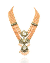 Pragati Peach Moissanite Necklace Set - The Pashm