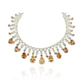 Mrinal American Diamond Champagne Drops Statement Necklace - The pashm