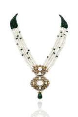 Manisha Pearl Green Antique Pendant Set - The Pashm