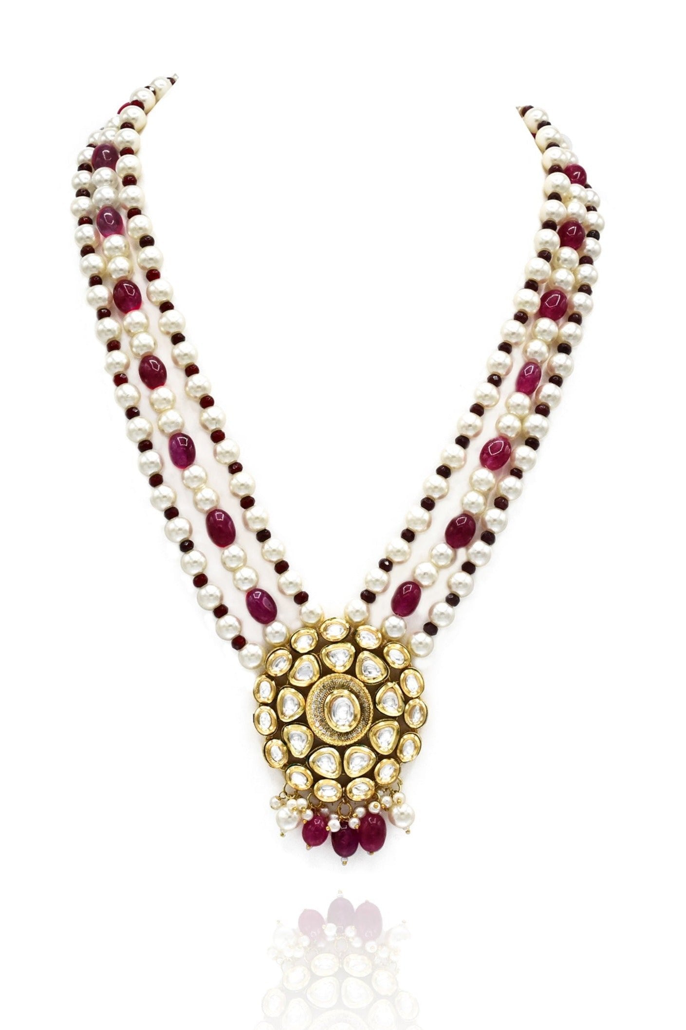 Jyoti Kundan Pearl Necklace Set - The Pashm