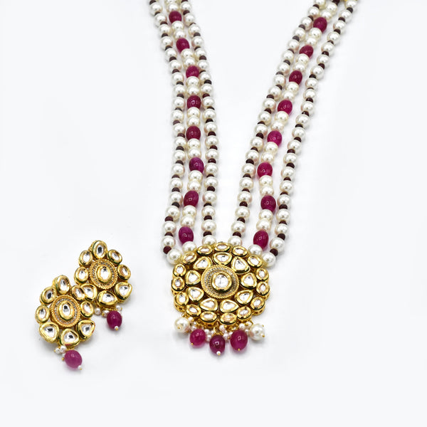 Jyoti Kundan Pearl Necklace Set - The Pashm