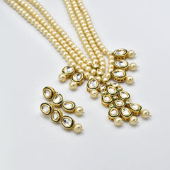 Aadya Kundan Pearl Necklace Set - The Pashm