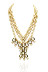 Aadya Kundan Pearl Necklace Set - The Pashm