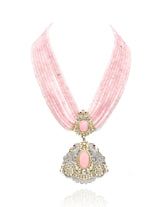 Sia Studded Necklace Set - Pink - The Pashm