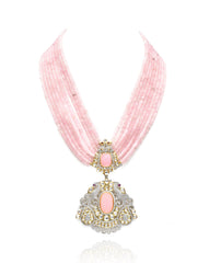 Sia Studded Necklace Set - Pink - The Pashm