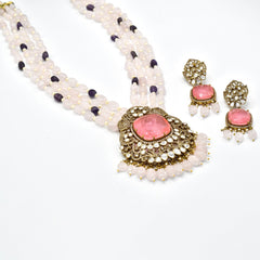 Sumi Blush Pink Antique Pendant Set - The pashm
