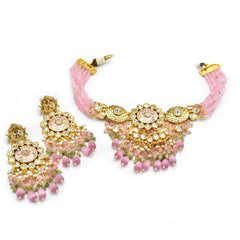 Laila Pink Kundan Polki Choker Set - The Pashm