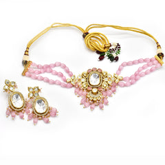 Aasma Pink Polki Moissanite Choker - The Pashm