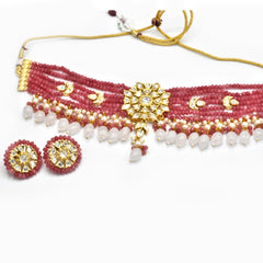 Azza Kundan Polki Pink Choker - Th Pashm