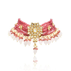 Azza Kundan Polki Pink Choker - Th Pashm