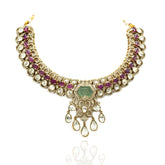 Noor Royale Polki & Ruby Statement Necklace - The Pashm
