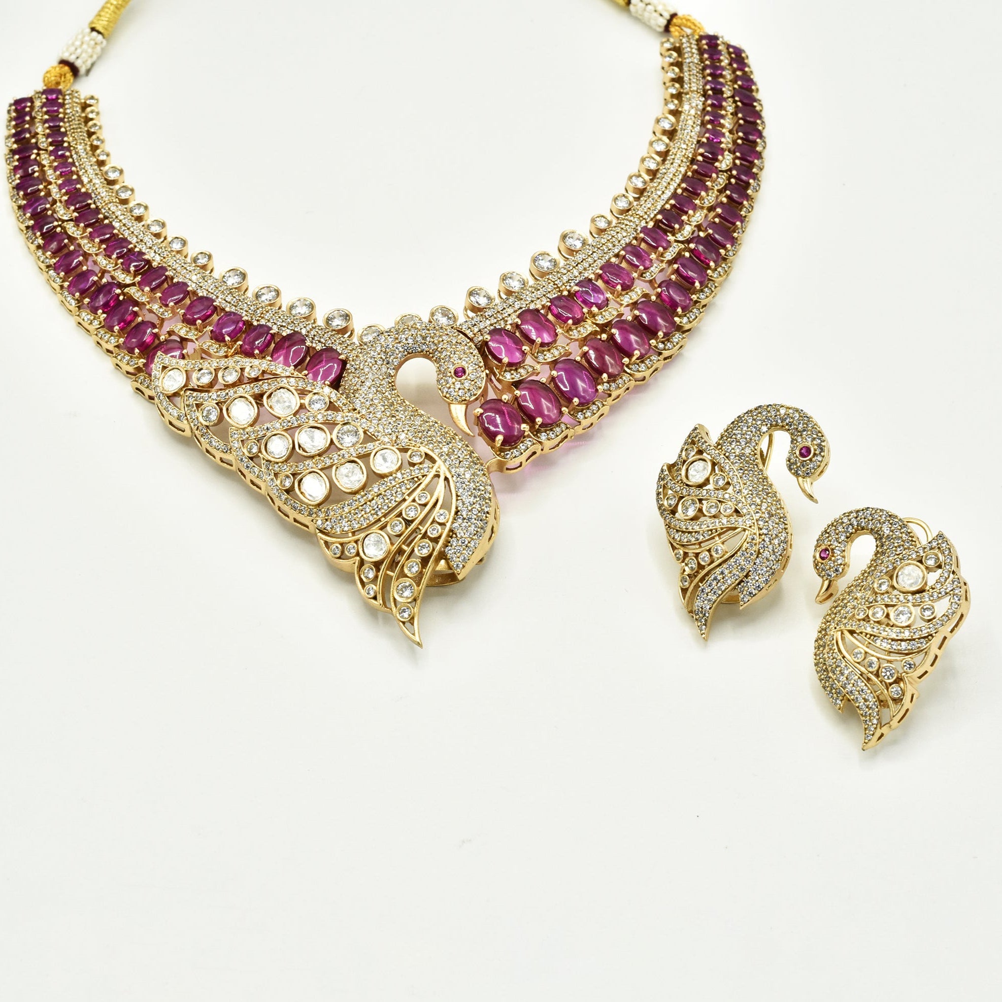 Indali Polki Peacock Necklace Set - The Pashm