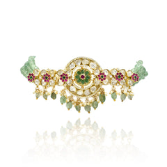 Aariyah Mint Flower Moissanite Choker Set - The Pashm