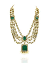 Jivika Polki Green Haar Set - The pashm