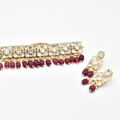 Aashi Polki Choker - Red- The Pashm