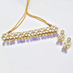 Aashi Polki Choker Lavender - The Pashm