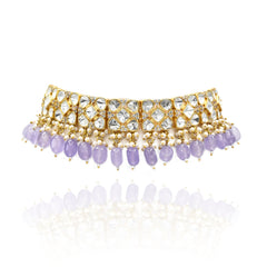Aashi Polki Choker Lavender - The Pashm