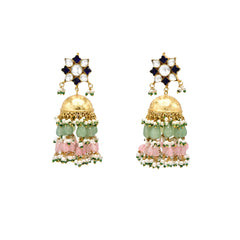 Paavi Kundan Blush Mint Drops Necklace - The Pashm