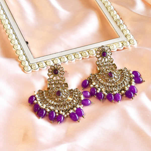 Piya Jarkan Earrings Purple - The Pashm