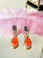 Kaveri Orange Stone Earrings