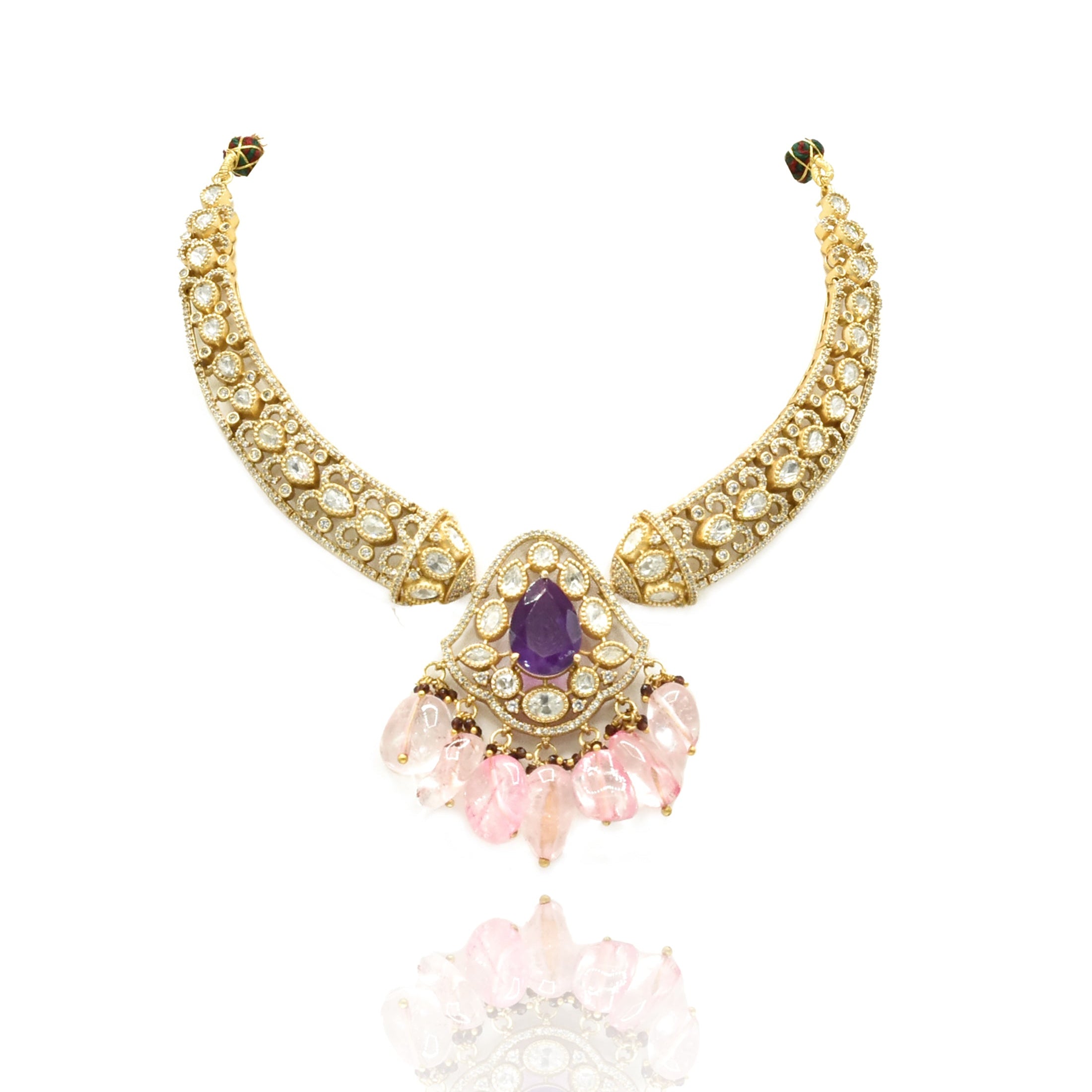 Eashwari Polki Studded Hasli Set - The pashm