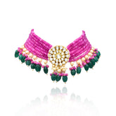 Kriti Polki Pink Beaded Choker - The Pashm