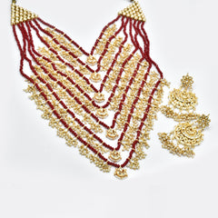 Nigaar Layered Red Trinkets Necklace Set - Th Pashm