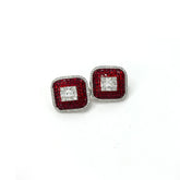 Anessa Studded Earrings Red - The Pashm