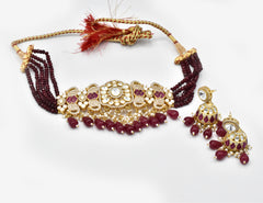 Aarini Antique Red Polki Choker - The Pashm