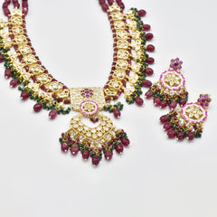 Miraya Polki Red Haar Set - The Pashm